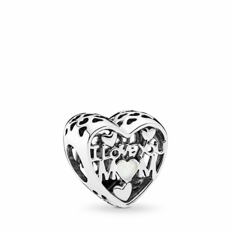 Pandora Love For Mother Charm - Sterling Silver/Enamel/White - Canada | LI9661MR